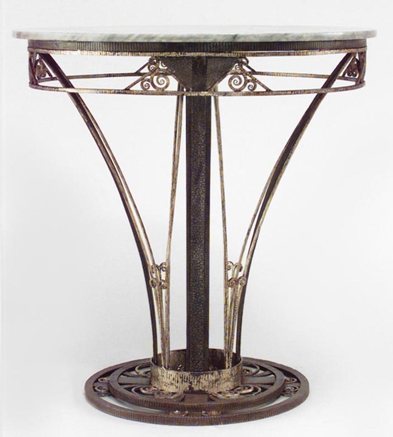 French Art Deco Wrought Iron End Table For Sale at 1stDibs