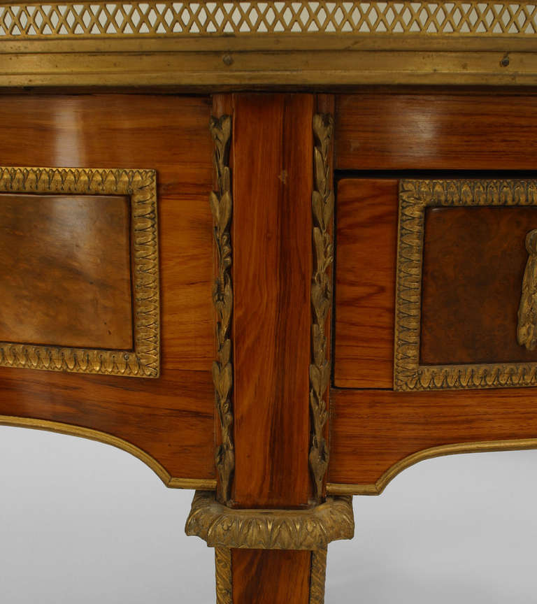French Louis XVI Style Kingwood Demilune Desk For Sale 2