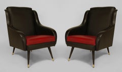 Pair of French Mid-Century Berg√©res Faux Alligator Armchairs