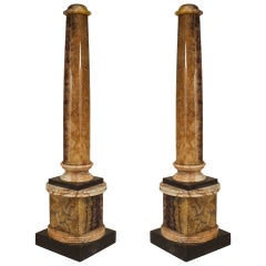 Pair of Important Blue John Columns, Circa 1810