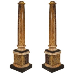 Pair of Important Blue John Columns, Circa 1810