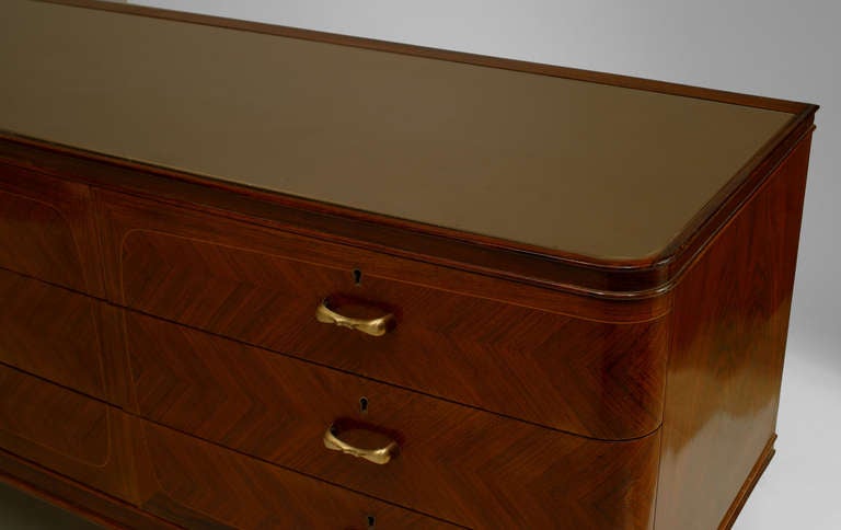 French Art Deco Chest of Drawers with Brass Finishes In Good Condition In New York, NY