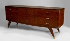 French Art Deco Chest of Drawers with Brass Finishes