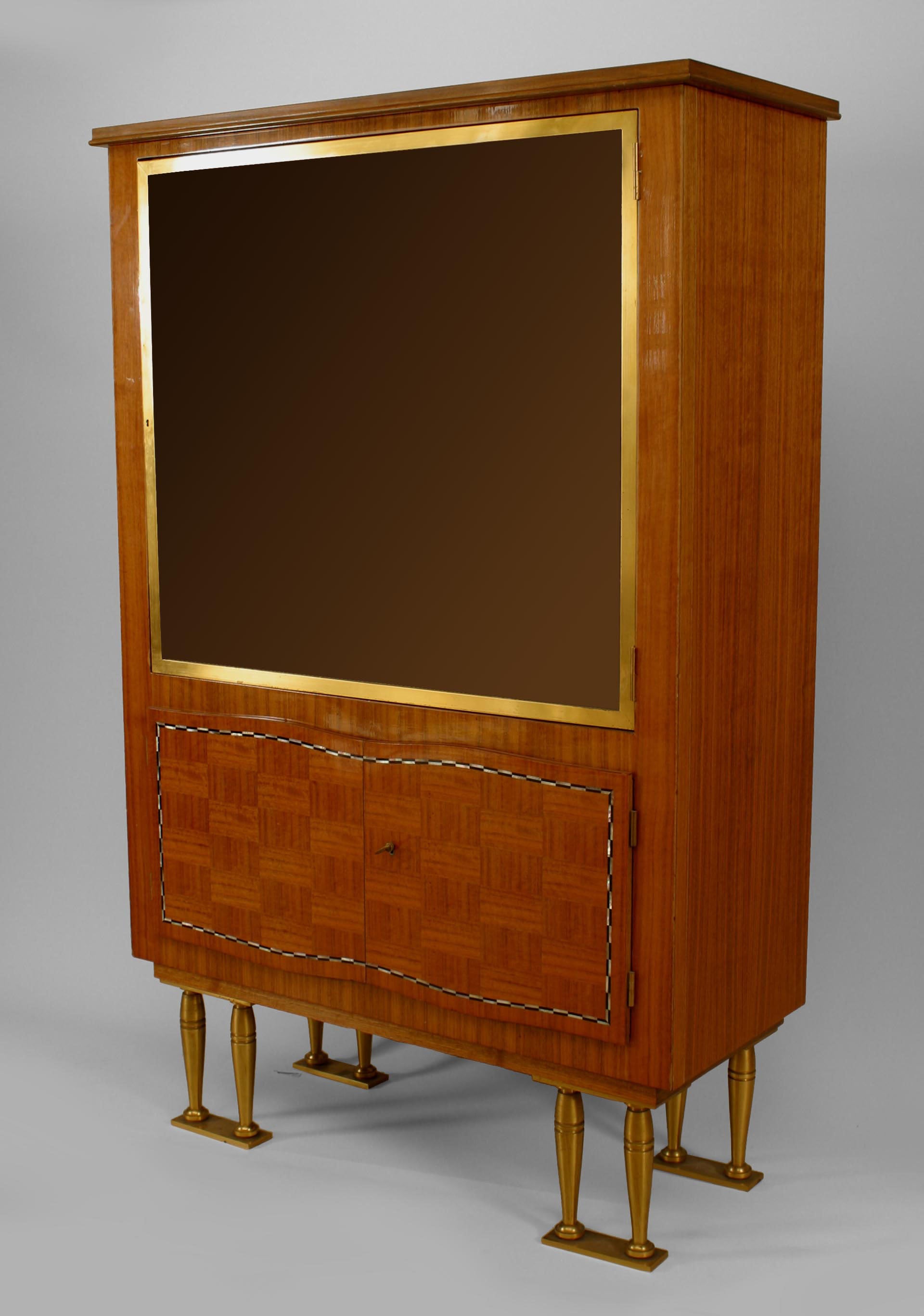 Jules Leleu French Post-War Rosewood Display Cabinet For Sale