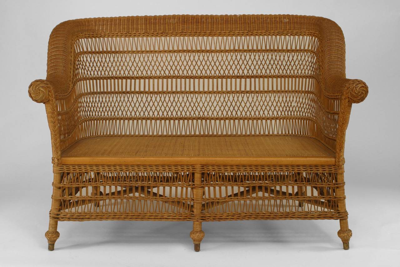 19th Century Late 19th c. American Heywood-Wakefield Wicker Armchair