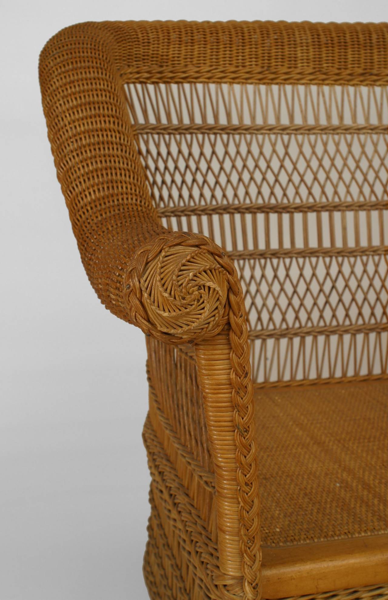 Late 19th c. American Heywood-Wakefield Wicker Armchair In Excellent Condition In New York, NY
