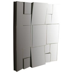 Vintage Neal Small Modern Cubist Design Multi-Faced Wall Mirror