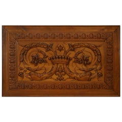 19th Century Italian Neoclassical Style, Relief Carved Walnut Panel