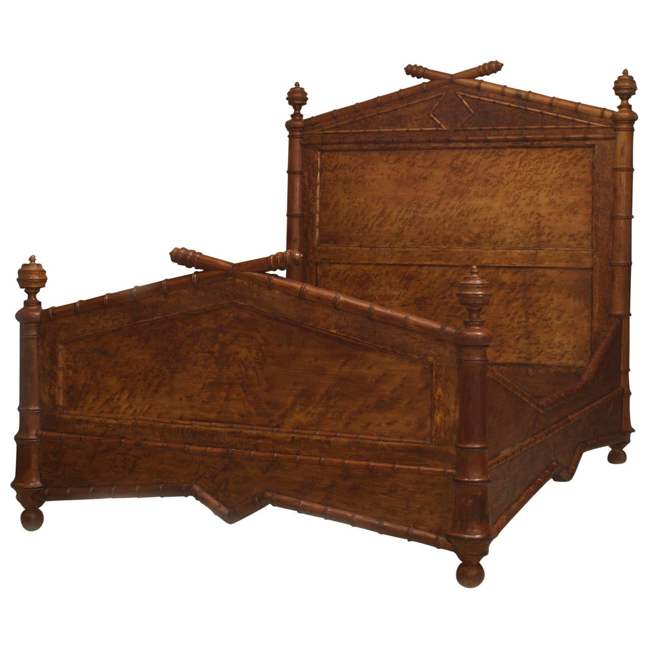 Late 19th Century American Faux Bamboo Queen Size Bed At 1stdibs