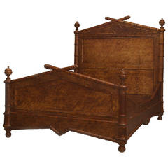 Late 19th Century American Faux Bamboo Queen Size Bed