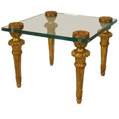 French Louis XVI Style Giltwood and Glass Coffee Table 3