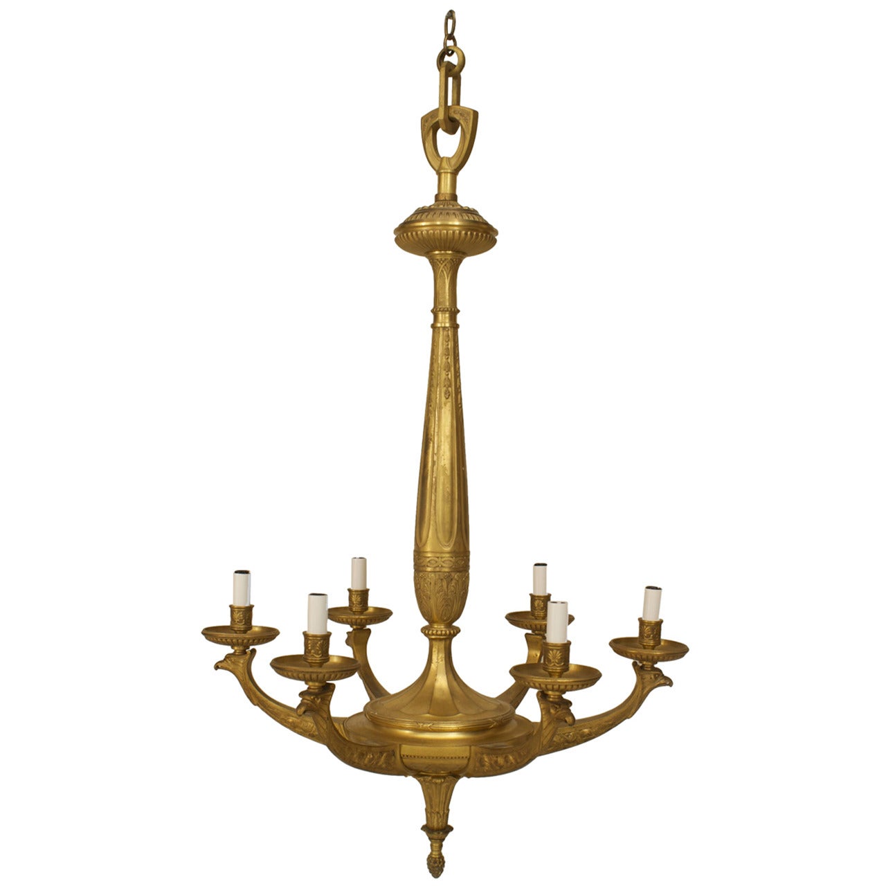 French Empire Style Bronze Dore Eagle Chandelier
