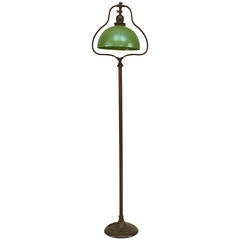 American Mission Bronze Floor Lamp with Green Shade by Handel