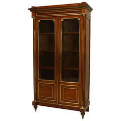 Late 19th Century French Bronze Trimmed Mahogany Bookcase
