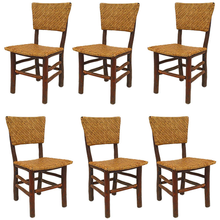 Set Of Six Old Hickory Co Russel Wright Design Side Chairs For Set Of Six Old Hickory Co Russel Wright Design Side Chairs For