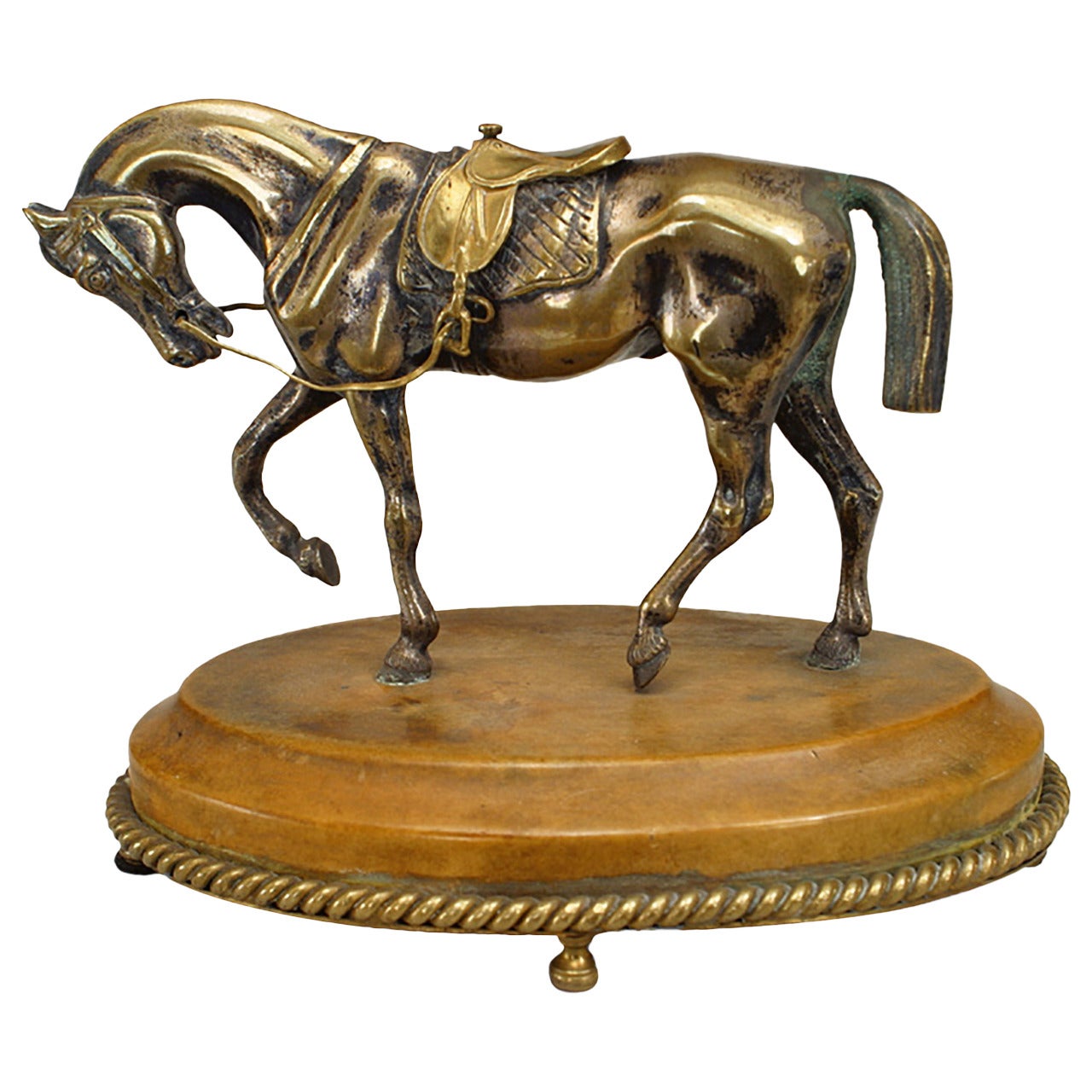 Victorian Silver Bronze Racing Horse For Sale