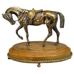Antique Victorian Silver Bronze Racing Horse