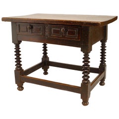 Antique English Renaissance Walnut Table Desk