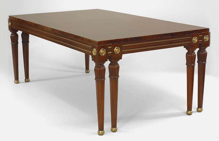 19th c. Russian Mahogany Extension Dining Table