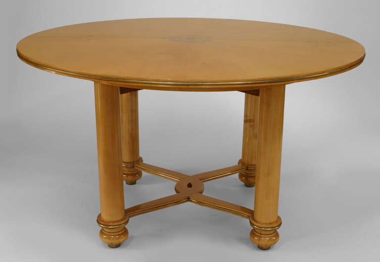 1940s French Sycamore Dining Table by Jules Leleu