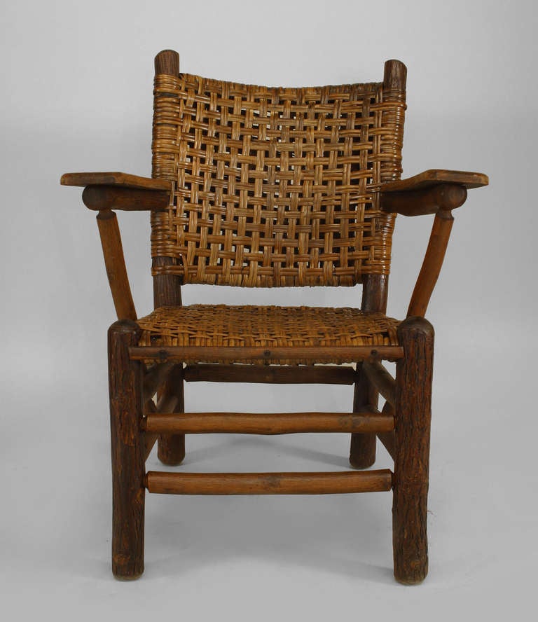 Rustic Old Hickory Arm Chair In Good Condition In New York, NY