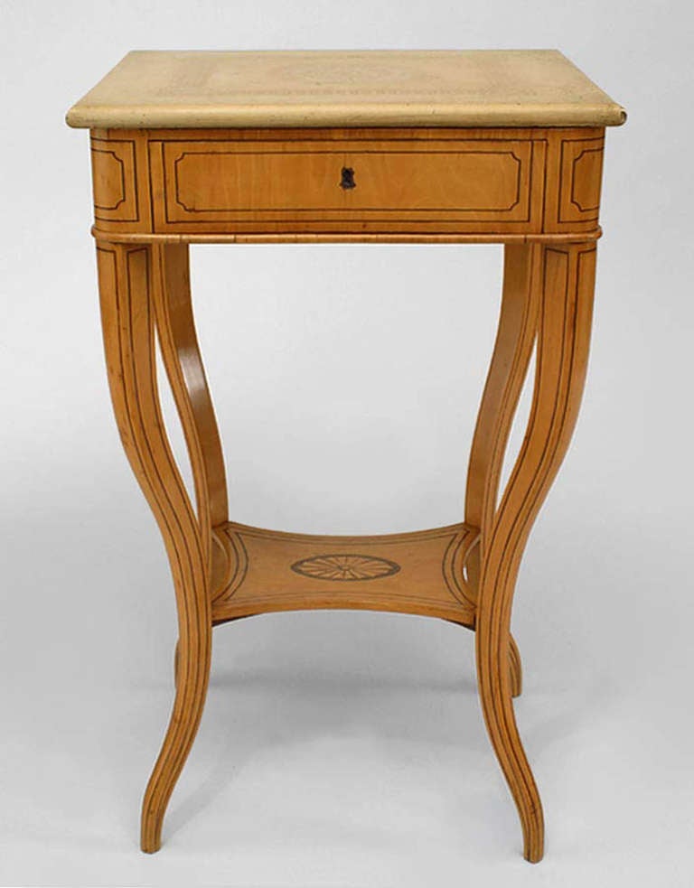 French Charles X Maple and Marble End Table In Good Condition For Sale In New York, NY