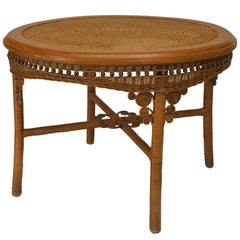 Antique American Victorian Wicker Dining Table