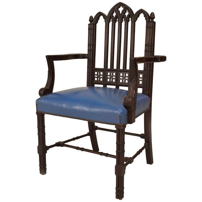 English Chinese Chippendale Style Armchair For Sale