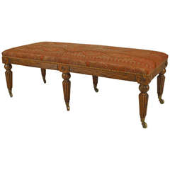 20th Century English Regency Style Burl Elm Bench 10