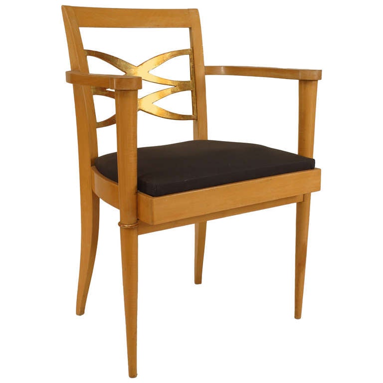 French Sycamore Arm Chair For Sale