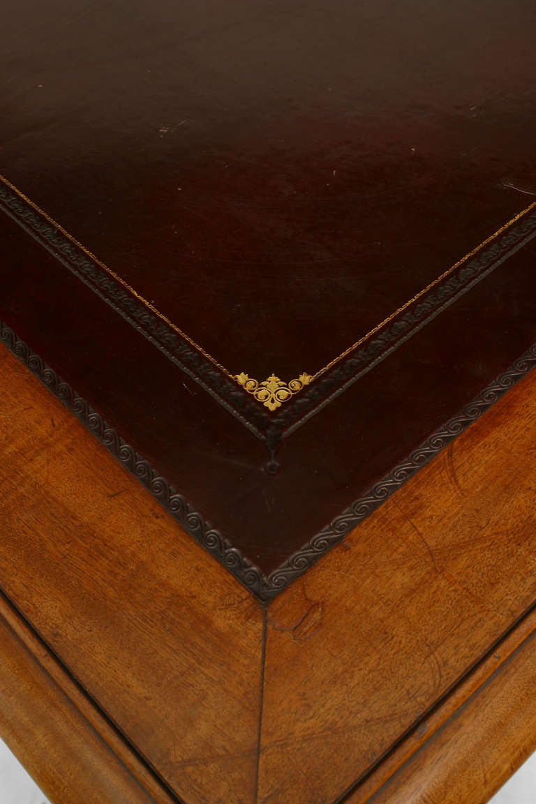 19th Century English Regency Mahogany Table Desk For Sale