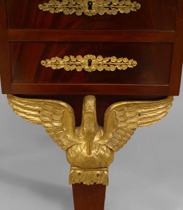 French Empire Bronze and Mahogany Vanity In Good Condition For Sale In New York, NY