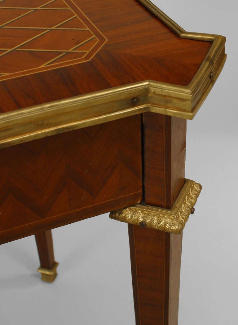 French Louis XVI Parquetry End Table For Sale 1
