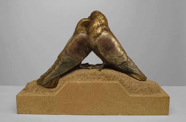 French Moulon Medaille D'Honneur Deco Bird Sculpture