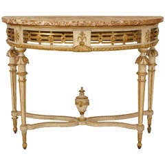 18th c. Italian Neo-classic Demi-lune Console Table