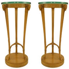 Pair Neoclassic Sycamore Pedestals by T. H. Robsjohn Gibbings 7