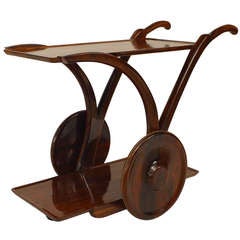Italian 1940s Solid Rosewood Bar Cart 12