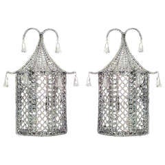 English Regency Style Crystal Pagoda Sconces 8