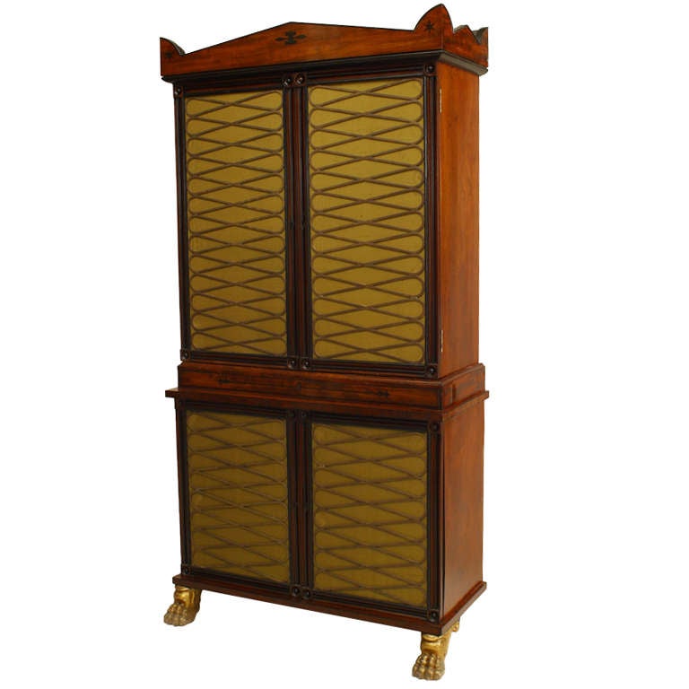 English Regency Mahogany and Brass Cabinet For Sale at 1stdibs