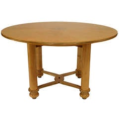 1940s French Sycamore Dining Table by Jules Leleu