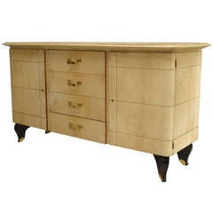 French Art Deco Parchment and Lacquer Sideboard by Adnet 5