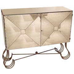 1940s French Mirrored Cabinet