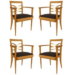Paire de fauteuils français en sycomore des années 1940, attribués à Batistin Spade