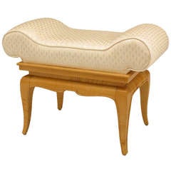 French 1940s Sycamore Small Dressing Table Bench 3