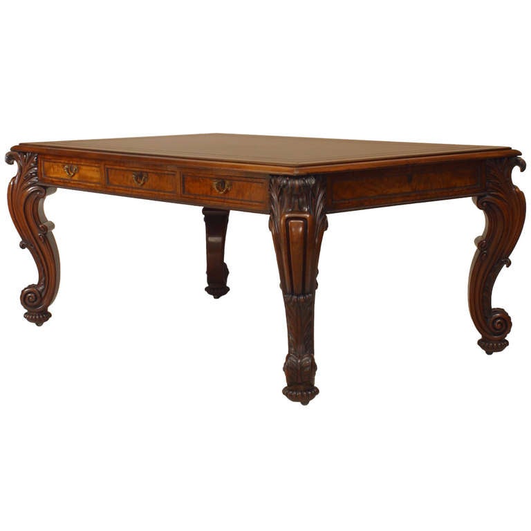 English Regency Mahogany Table Desk For Sale