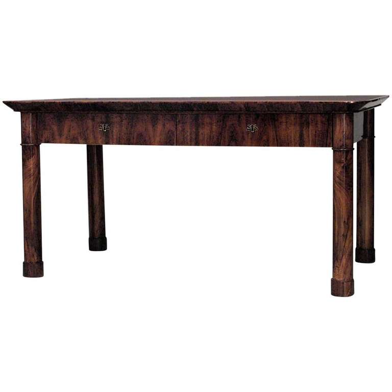 Austrian Biedermeier Danhauser Walnut Architects Desk