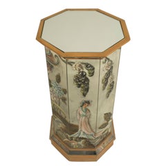 Vintage French Mirrored Chinoiserie Pedestal