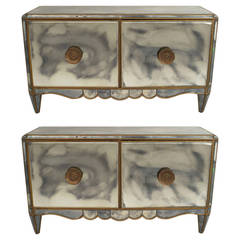 Pair of French Mirrored Commodes 9