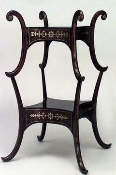 English Regency Rosewood Brass Inlaid End Table