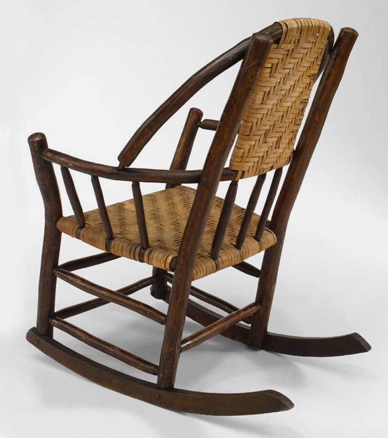 American Old Hickory Rustic Rocking Armchair
